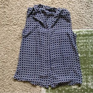 Apt. 9 Blue And Black Tank Top Blouse